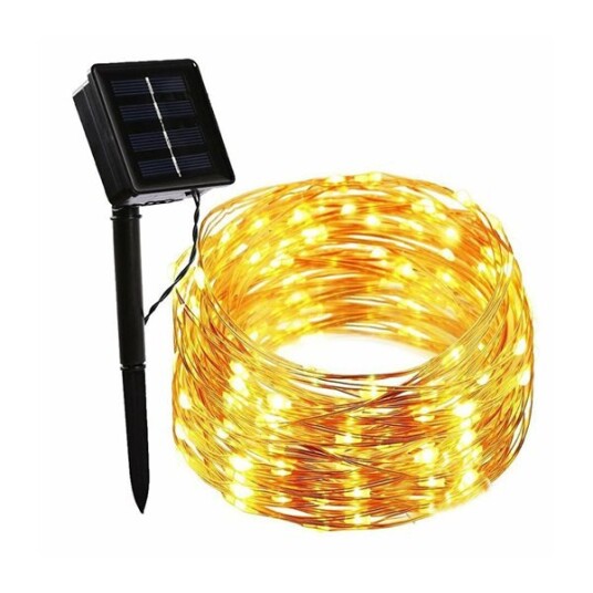 SUNARI Solcelleslynge Kobbertråd 200LED 22m SUNARI Solcelleslynge Kobbertråd 200LED 22m