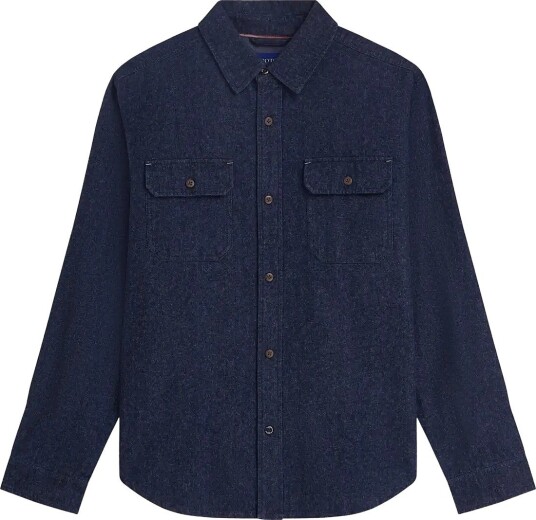 Scotch & Soda Denim Flannel Relaxed Fit Overshirt INDIGO S