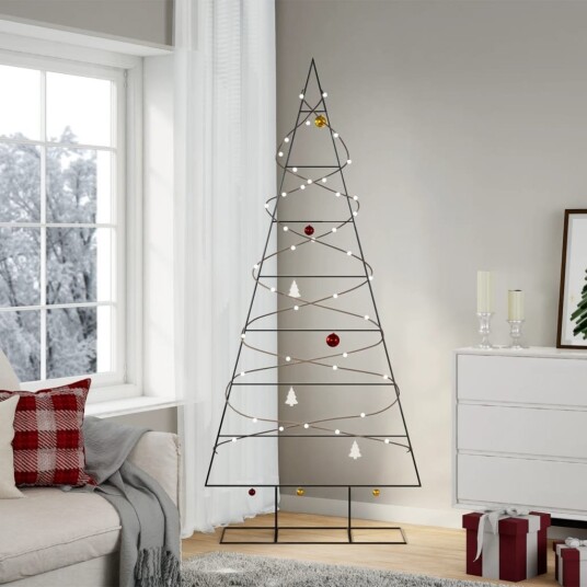  Juletre til dekorasjon metall svart 210 cm