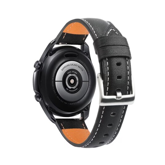 INF Klokkereim til Samsung Galaxy Watch 3 (45 mm) i ekte skinn, svart INF Klokkereim til Samsung Galaxy Watch 3 (45 mm) i ekte skinn, svart