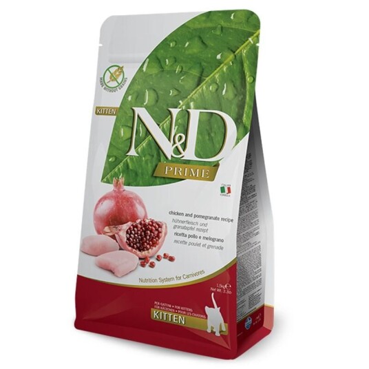 Farmina N&D Prime Tørrfôr til Kattunge med Kylling og Granateple 1,5 kg Farmina N&D Prime Tørrfôr til Kattunge med Kylling og Granateple 1,5 kg