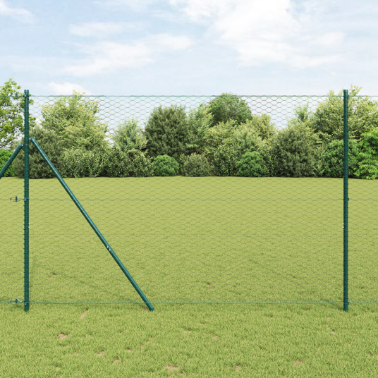 Gjerde med innlegg. Grå 1.6 x 50 m PVC belagt stål