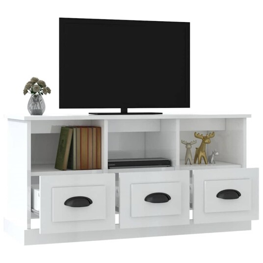 vidaXL TV-benk høyglans hvit 100x35x50 cm konstruert tre vidaXL TV-benk høyglans hvit 100x35x50 cm konstruert tre
