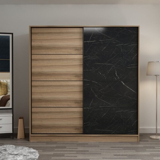 Fruitland Garderobe 220 cm - Brun/Svart
