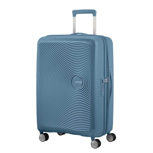 American Tourister Soundbox ekspanderende medium koffert 67 cm Stone Blue American Tourister Soundbox ekspanderende medium koffert 67 cm Stone Blue