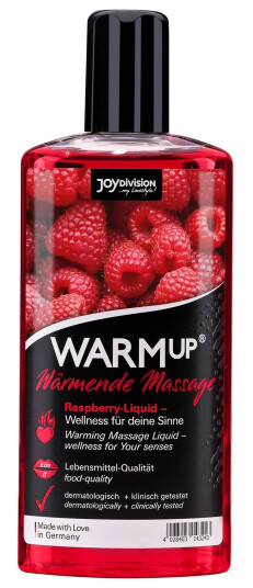 Joydivision WARMup Varmende Massasjeolje med Smak 150 ml - Rød
