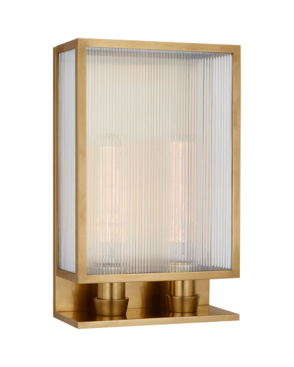 Visual Comfort York 16" Double Box Sconce Brass Visual Comfort York 16" Double Box Sconce Brass