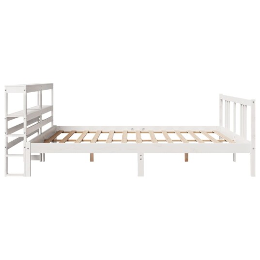  Sengeramme med hodegavl hvit 200x200 cm heltre furu 3305978