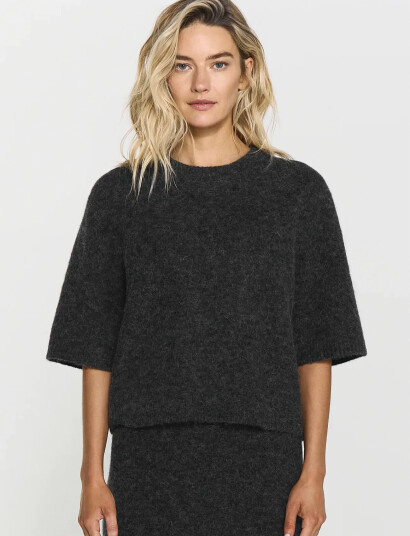 Twist & Tango Madina Short Sleeve Knit - Grey - L Twist & Tango Madina Short Sleeve Knit - Grey - L