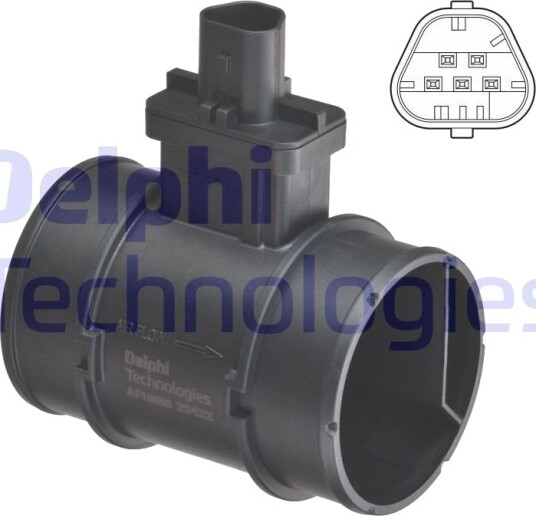 DELPHI AF10650-12B1 Luftmengdemåler DELPHI AF10650-12B1 Luftmengdemåler