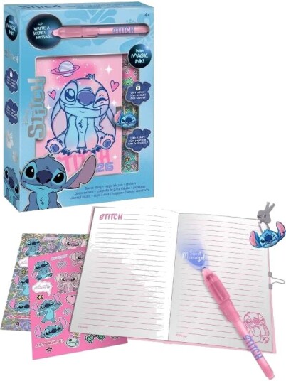 Disney Lilo & Stitch Hemmelig Dagbok Med Magisk Penn Og Uv-Lys