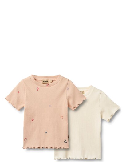 Wheat Rib T Shirt S/S Alicia Pink 110