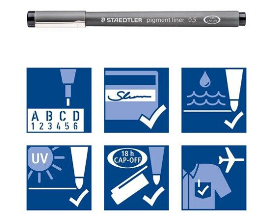 Staedtler Fineliner pigment liner Svart 8pcs Staedtler Fineliner pigment liner Svart 8pcs