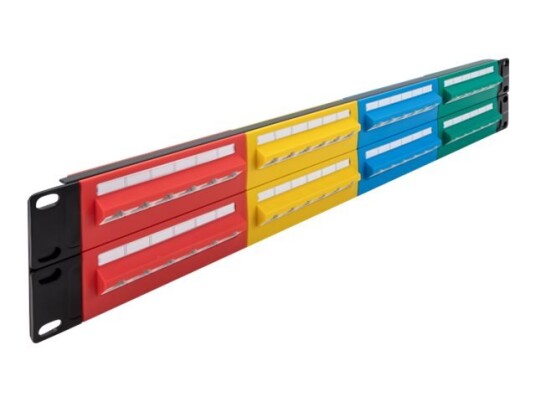 Delock Koblingspanel Skapmonterbar Cat 5E Rj-45 X 48 Blå Gul Rød Grønn 2U 19"