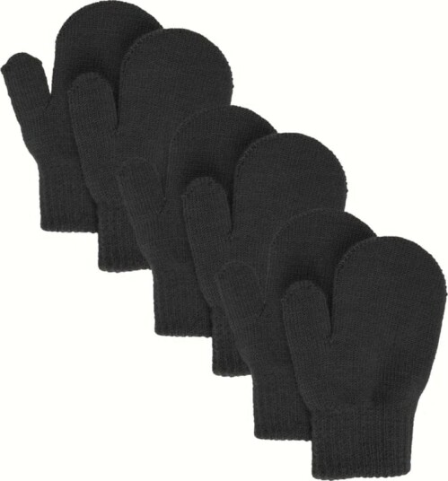 Lindberg Kids' Åsbro Magic Mitten 3-Pack 1-3 years, Black