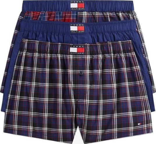 Tommy Hilfiger 3P Woven Boxer Print NVY GL ST PLD BLU INK RD GL PLD CLA XL