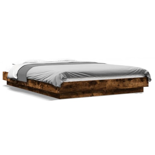 Sengeramme røkt eik 140x190 cm konstruert tre 8721102618598