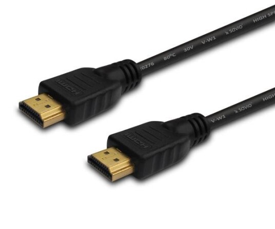 HDMI-kabel, hann/hann, 1 meter, svart