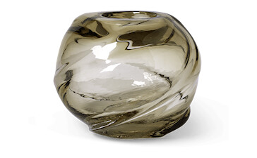 Water Swirl vase rund, Light Yellow