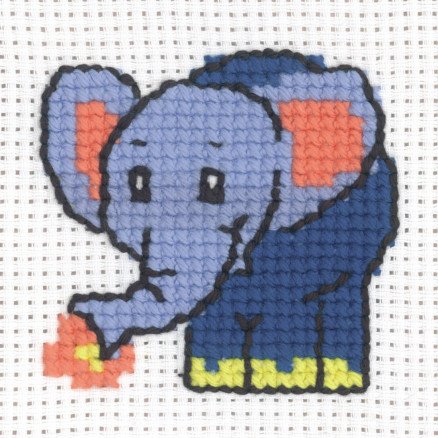 Permin Broderisett Aida Elefant 8x8cm
