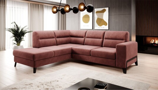 Anglika Sofa m. Sjeselong 4 seters   Rosa