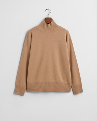 Gant Lammeullsgenser med stakrage CARAMEL BEIGE L