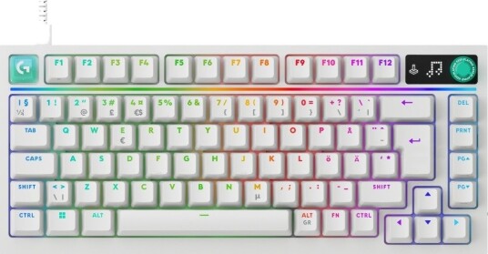 Logitech G316 X 75% Spilltastatur uten numpad - Nordisk - Hvit