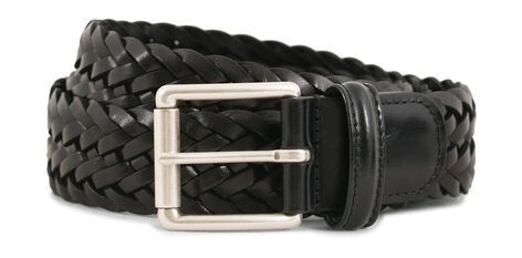 Anderson's Woven Leather 3,5 cm Belt Tanned Black