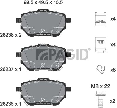 PAGID T2344N Bremseklosser