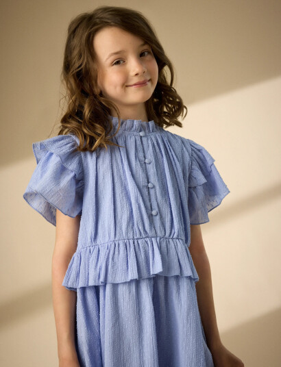 Creamie Dress Dobby Blue 128 Creamie Dress Dobby Blue 128
