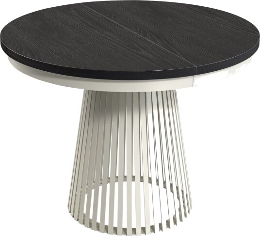 Erylan Spisebord rundt uttrekkbart 100-180 cm - beige, svart