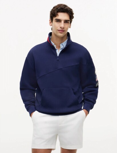 Tommy Hilfiger Us Sailgp Sailing Half Zip Blue XL