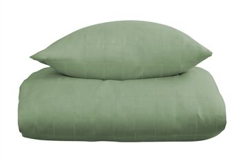 Borg Living Sengetøy - 140x200 cm - Check grønn - Grønn - Jacquardvevd - 100 % bomullsateng
