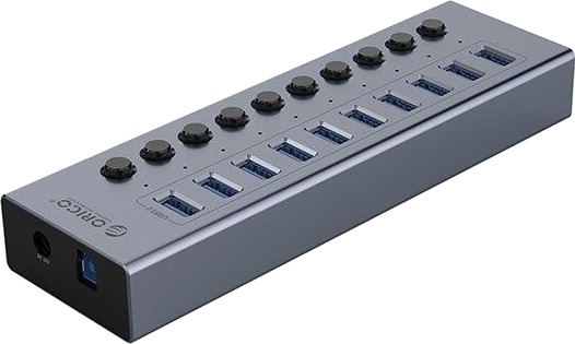 Usb-Hub Orico Hub Bt2u3-10Ab Med Brytere 10X Usb-A Grå