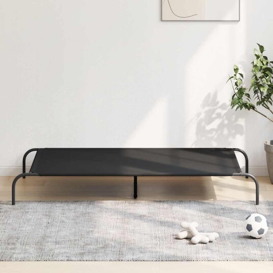 Vidaxl Forhøyet Hundeseng Svart 150X90X20 cm Oxfordstoff Og Stål