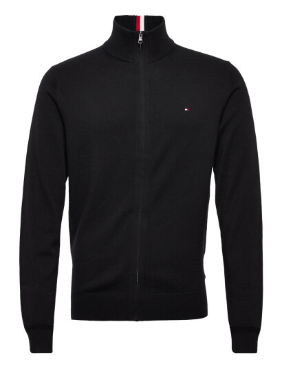 Tommy Hilfiger Pima Org Ctn Cashmere Zip Thru - Black - XL