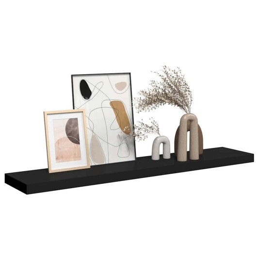 vidaXL Flytende vegghylle svart 120x23,5x3,8 cm MDF vidaXL Flytende vegghylle svart 120x23,5x3,8 cm MDF