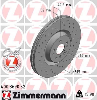 Bremseskive ZIMMERMANN 400.3670.52