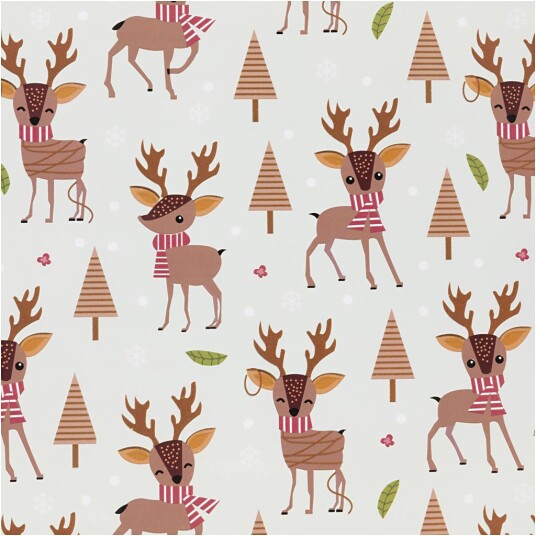 Creativ Company | Julegavepapir 50 cm x 5 m Reinsdyr