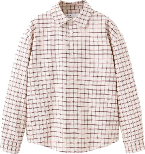 Mango Checked Flannel Shirt LIGHT BEIGE 9