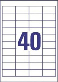 Avery Hvit 48.5 X 25.4 Mm 1000 EtikettEr 25 Ark X 40 Flerbruks Merkelapper Avery Hvit 48.5 X 25.4 Mm 1000 EtikettEr 25 Ark X 40 Flerbruks Merkelapper