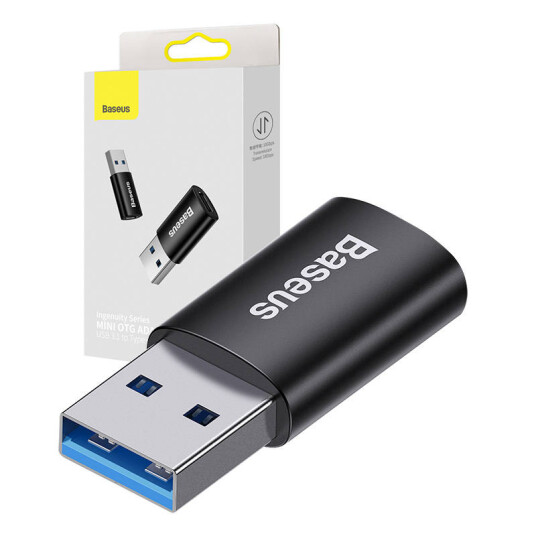 Baseus OTG-adapter USB-A til USB-C - Svart Baseus OTG-adapter USB-A til USB-C - Svart