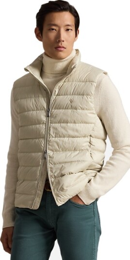 Ralph Lauren Woven puffer vest XS beige herre