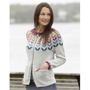 Joyride Cardigan by DROPS Design Jakke med nordisk m?nster Strikkeop Small