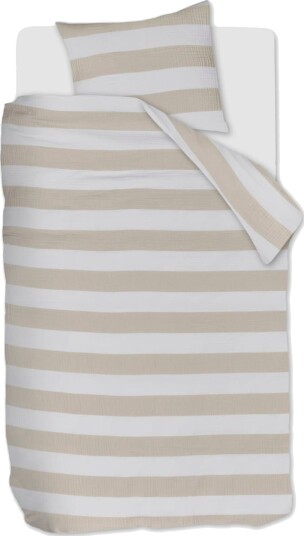 Essenza Stripet sengetøy 140x220 cm Sengetøy i 100% myk musselin bomull Striped Sand Riviéra Maison sengetøy