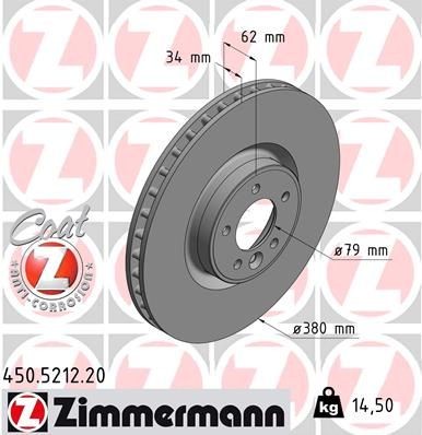 Bremseskive ZIMMERMANN 450.5212.20