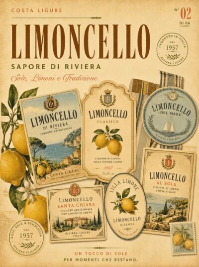 Plakat Limoncello etiketter