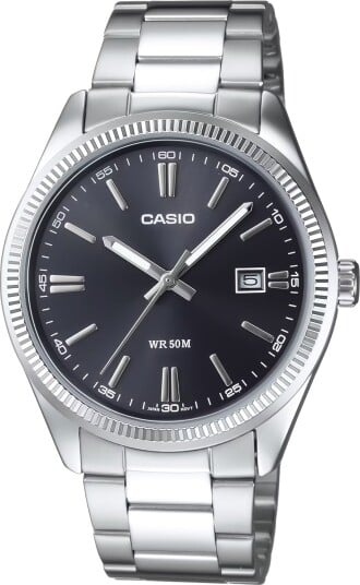 Casio Herreklokke MTP 1302PD 1A1VEF Collection Sort/Stål Ø39 mm Casio Herreklokke MTP 1302PD 1A1VEF Collection Sort/Stål Ø39 mm