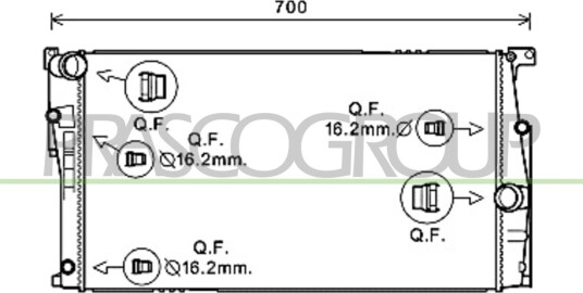PRASCO BM028R004 Radiator motorkjøling