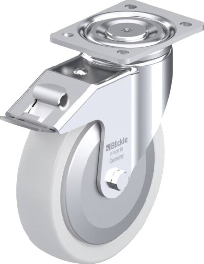 Blickle 750197 Lh-Spo 200G-Fi-Fa Styrehjul M. Brems, Hjuldiameter 200 Mm, Bæreevne (Maks.) 900 Kg, 1 Stk